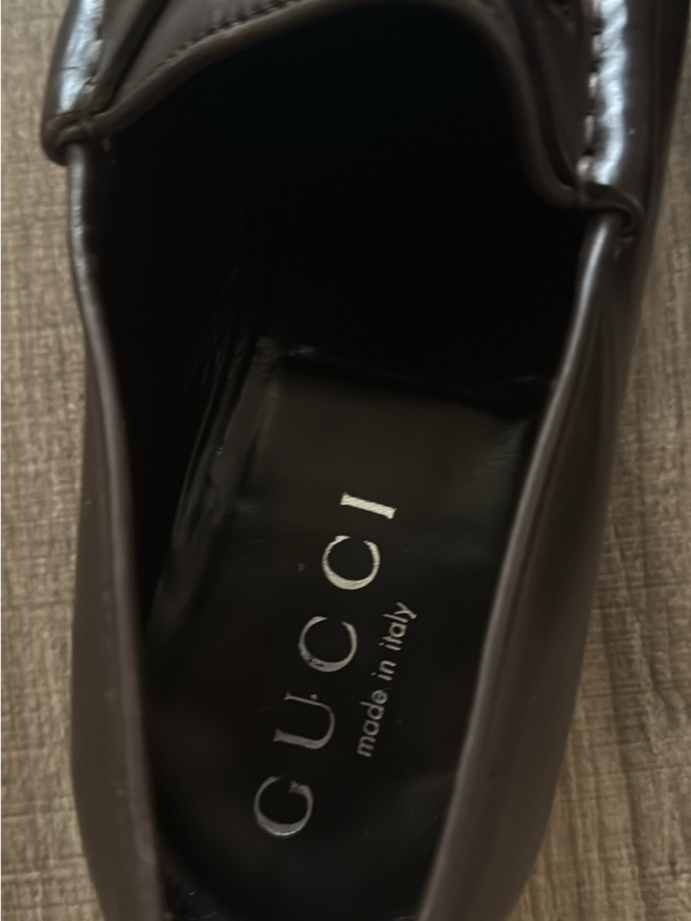 Gucci Men's Dark Brown Leather Horsebit Slip-On Loafers - Picture 4 of 9